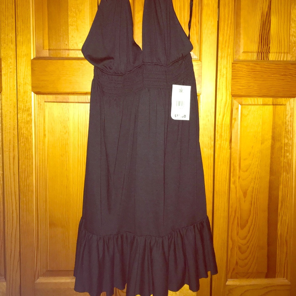 Black dress ruffle bottom NWT